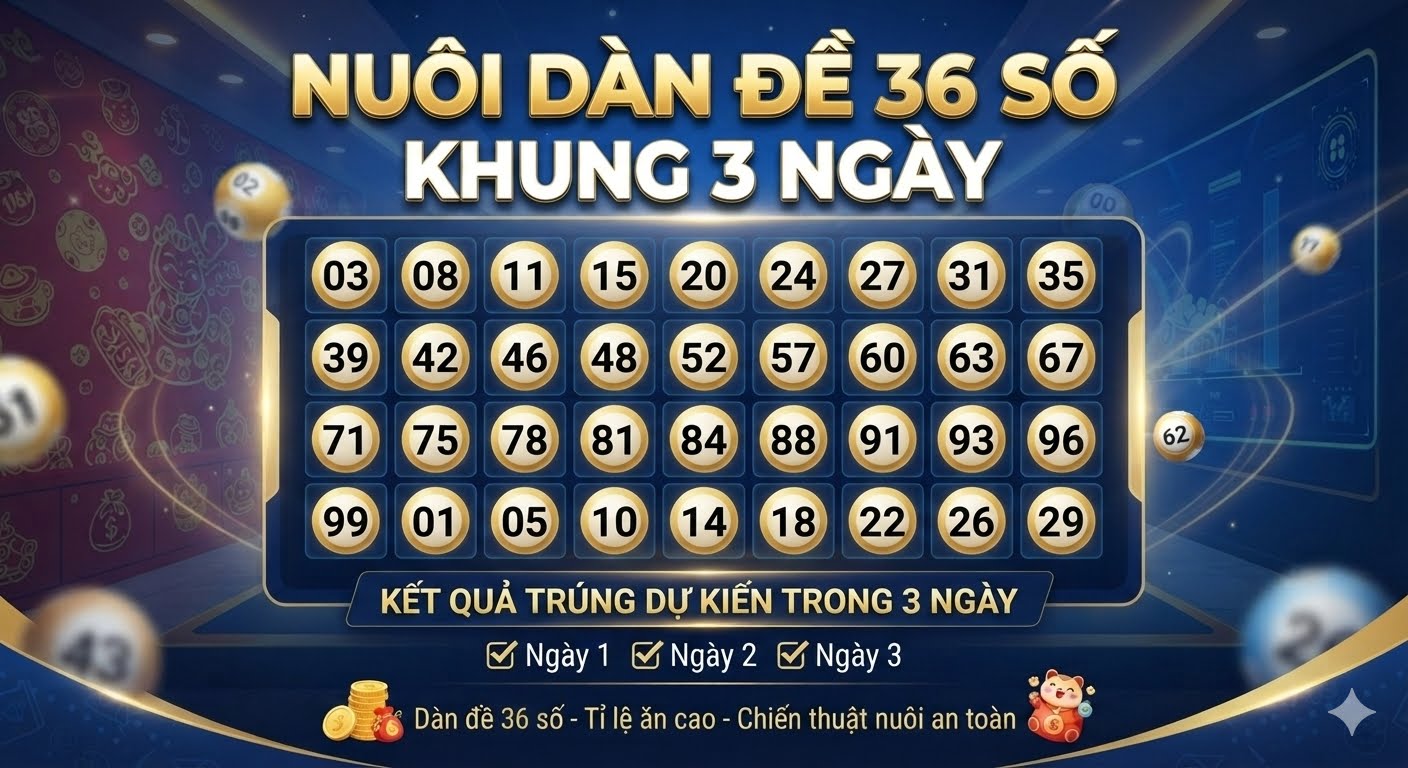Nuôi dàn đề 36 số khung 3 ngày bất tử chính xác nhất
