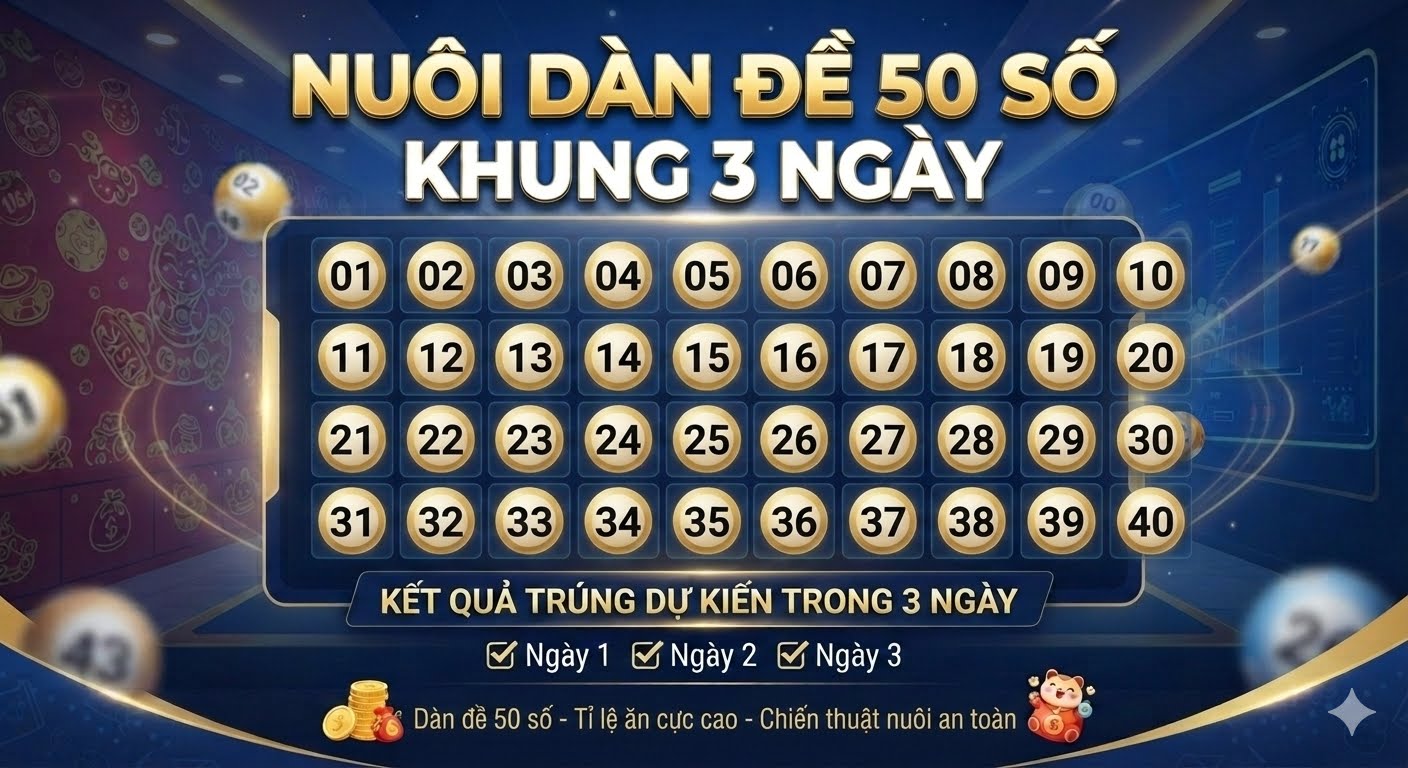 Nuôi dàn đề 50 số khung 3 ngày bất bại miễn phí