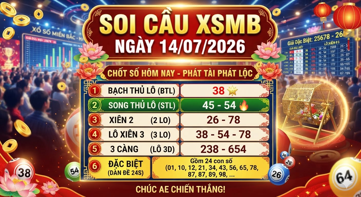 Soi cầu XSMB ngày 14/07/2026 chính xác miễn phí
